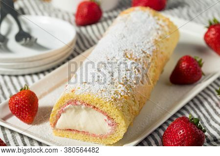 Homemade Frozen Artic Roll Cake