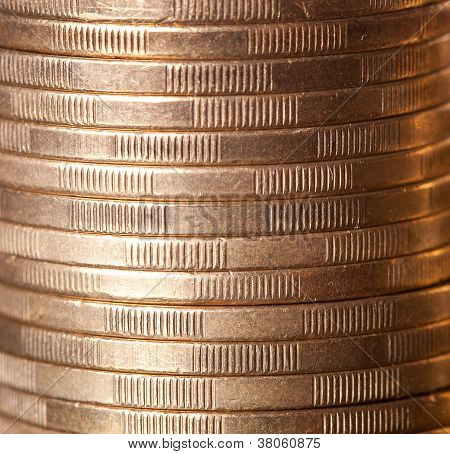 Guld mønt Stack CloseUp