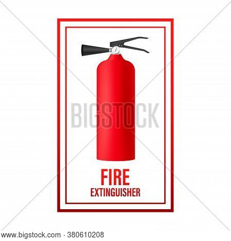 Fire Extinguisher Aimed At The Fire. Protection Symbol. Vector Stock Illustration.
