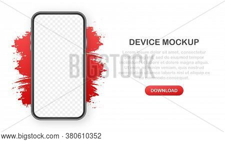 Device Mockup Banner. Smartphone Ui Ux Design Interface. Blank Screen For Media Sale Promotion. Vect