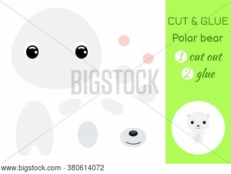 Cut And Glue Baby Polar Bear. Education Developing Worksheet. Color Paper Game For Preschool Childre