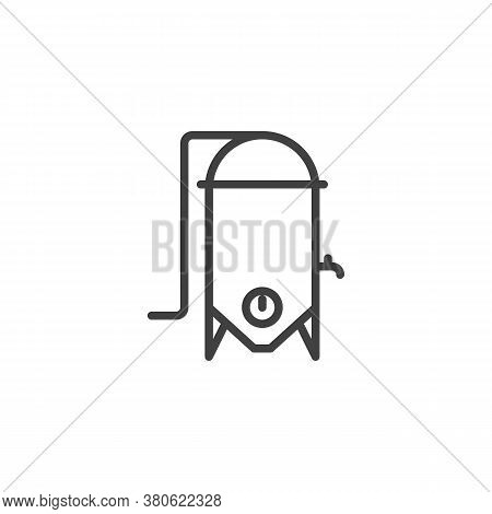 Wine Fermentation Line Icon. Linear Style Sign For Mobile Concept And Web Design. Wine Making Outlin