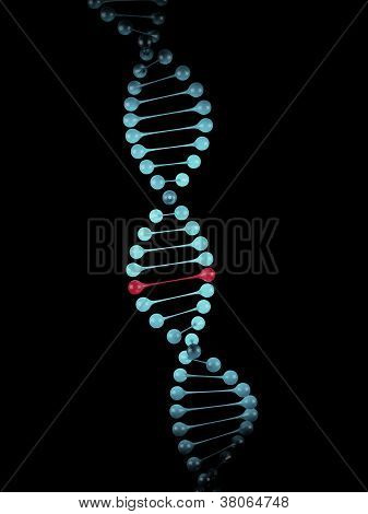 Blue model of the dna molecule