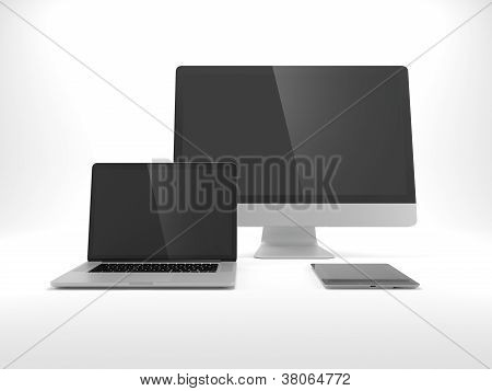 Computer, laptop, tablet isolated