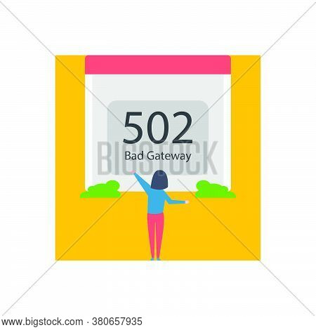 502 Bad Gateway Icon For Website Design And Desktop Envelopment, Development. Premium Pack.