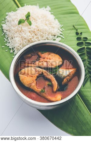 Spicy Fish Curry - Popular Indian Seafood Served With Rice