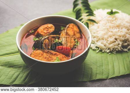 Spicy Fish Curry - Popular Indian Seafood Served With Rice