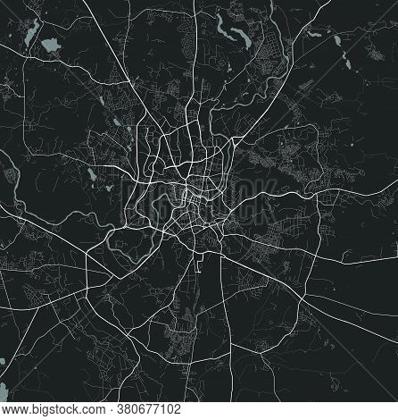 Urban City Map Of Vilnius. Vector Illustration, Vilnius Map Art Poster.
