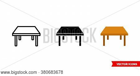 Table Icon Of 3 Types Color, Black And White, Outline. Isolated Vector Sign Symbol.