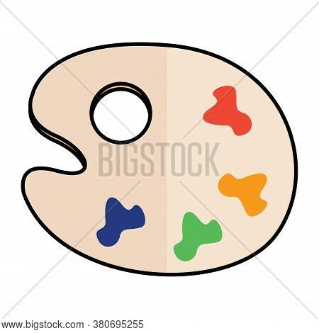 Isolated Paint Palette Icon. School Suplies - Vector
