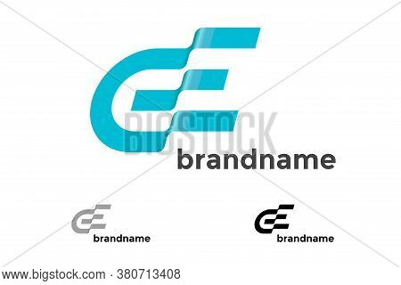 Initial Ge Abstract Wave Letter For Progress Technology Business Identity Logotype Concept. G E Art 