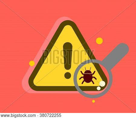 Illustracion Virus Detected Scanning Computer. Hacker Invasion