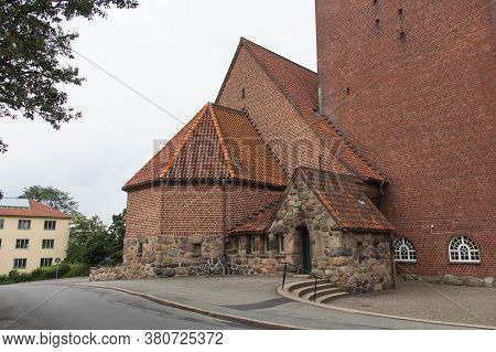 Gothenburg, Sweden - June 18 2019: Exterior View Of Masthugget Church On June 18 2019 In Gothenburg,