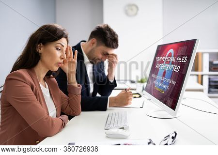 Ransomware Cyber Attack Using Malware. Security Breach