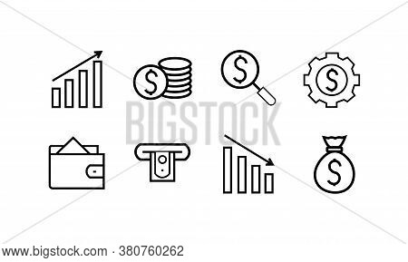 Set Of Icons About Money, Deals. Vector Illustration Eps 10
