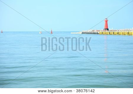 Sea Baltic Lighthouse In Gdansk, Poland