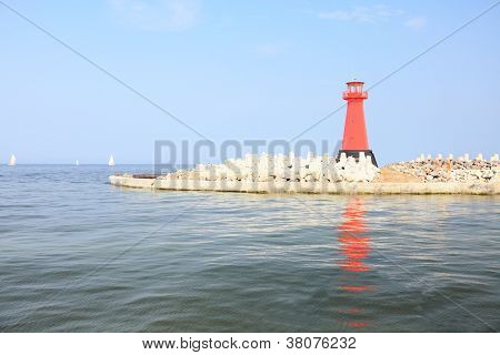 Sea Baltic Lighthouse In Gdansk, Poland