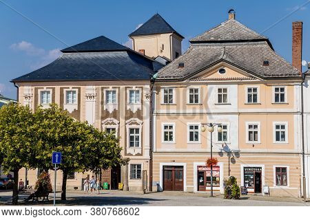 Palacky Square With Sankturin House In The Historic Center. Kutna Hora, Central Bohemian Region, Cze