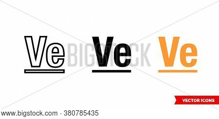 Veritaseum Cryptocurrency Icon Of 3 Types Color, Black And White, Outline. Isolated Vector Sign Symb