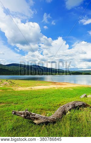 Beautiful Landscape Of Tha Krabak Reservoir In Sa Kaeo, Thailand.