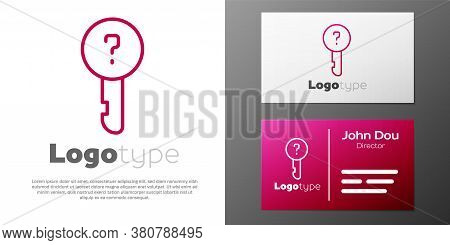 Logotype Line Undefined Key Icon Isolated On White Background. Logo Design Template Element. Vector 