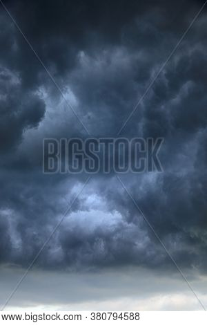 Vertical Hi Contrast Texture Of Dense Cumulo Clouds