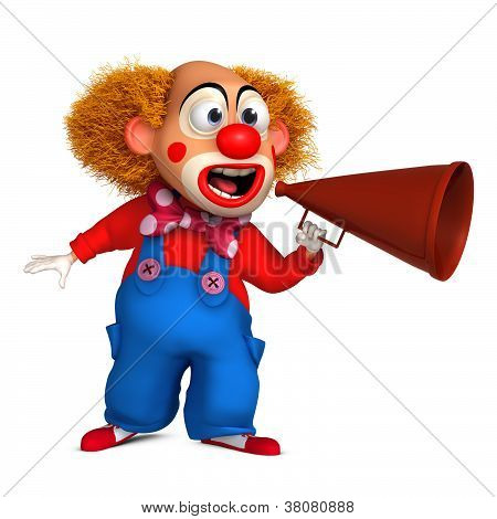 Clown und Unterhaltungselektronik