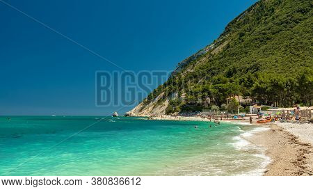 The Beautiful Sea Of Portonovo In Conero, Ancona Province, Marche Region.