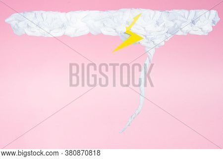 A White Tornado On A Pink Background Is A Weather Idea