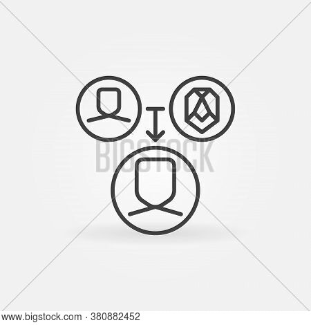 Human Face Recognition Technology Linear Vector Concept Icon Or Logo Element