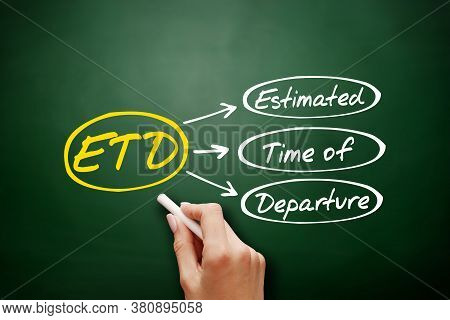 Etd - Estimated Time Of Departure Acronym, Concept Background On Blackboard