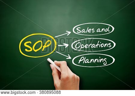 Sop - Sales And Operations Planning Acronym, Business Concept Background On Blackboard