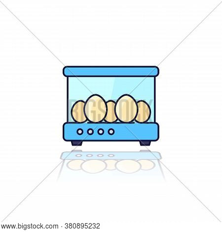 Incubator With The Eggs, Vector Outlined Icon, Eps 10 File, Easy To Edit