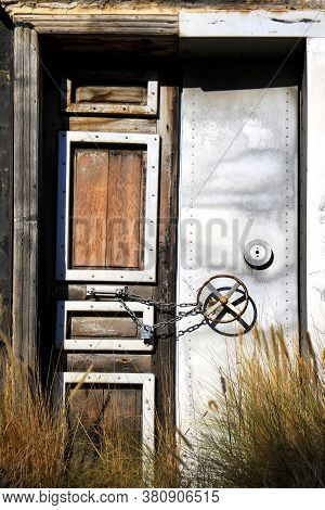 An Old Door With A Nautical Touch In The Coastal City Of Batroun In Lebanon.