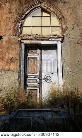 An Old Door With A Nautical Touch In The Coastal City Of Batroun In Lebanon.
