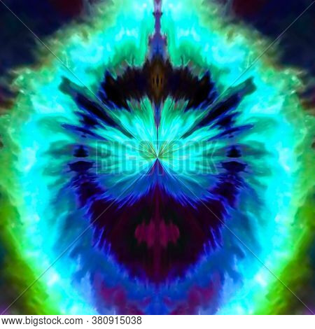 Abstract Optical Illusion Face In Bright Colorful Background. An Illusion Art Graphic Made Up Abstra