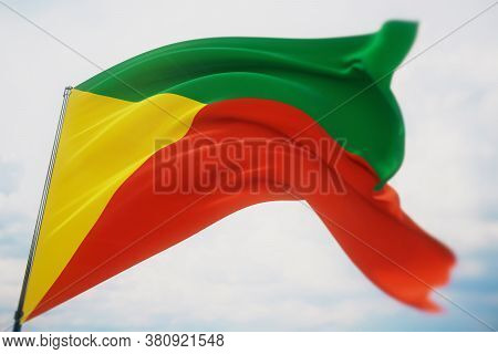 Flag Of Chita Oblast, Zabaykalsky Krai. High Resolution 3d Illustration. Flags Of The Federal Subjec