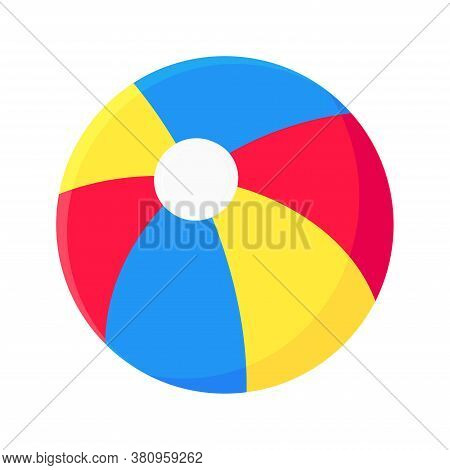 Inflatable Beach Ball Flat Style Design Vector Illustration Icon Sign Isolated On White Background. 