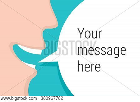 Special Offer Template  Human Face Profile With Dialog Bubble And Empty Place For Message - Vector C