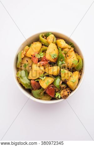 Aloo Shimla Mirch Sabji Or Dry Potato Capsicum Curry Is An Indian Main Course Recipe