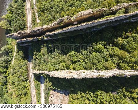 Aerial View Of Rock Formations Ritlite At Iskar River Gorge, Balkan Mountains, Bulgaria