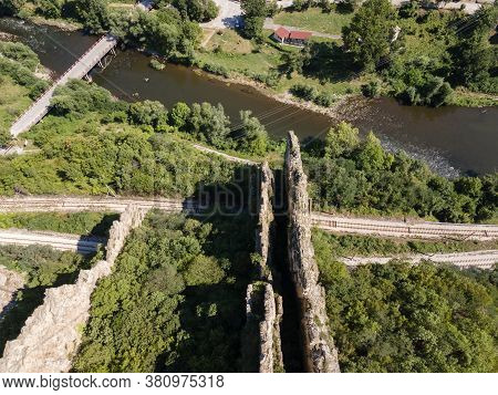 Aerial View Of Rock Formations Ritlite At Iskar River Gorge, Balkan Mountains, Bulgaria