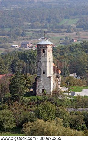 Ruins of the medieval church of St. Martin in Martin Breg, Dugo Selo, Croatia