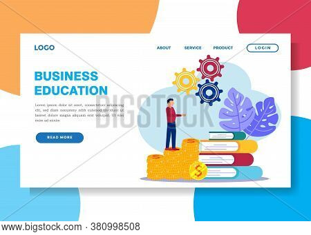 Creative Vector Illustration Of Business Graphics, Young Business People, Advancing Career Towards S