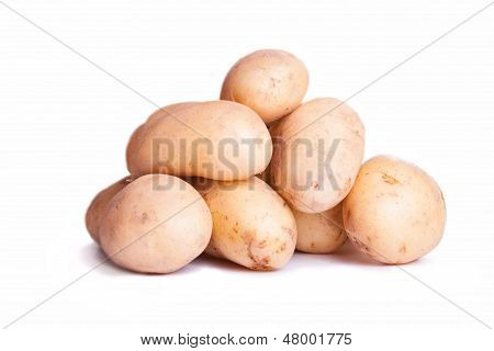 potatoes on a white background
