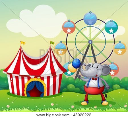 Ilustração de um elefante no Carnaval