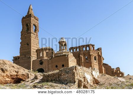 Belchite Village Destroyed In A Bombing During The Spanish Civil War