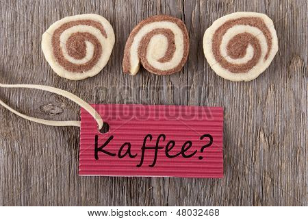 Kaffee On A Red Label