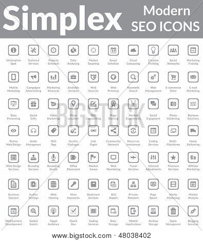 单纯-现代 Seo 图标 (黑暗正方形版)