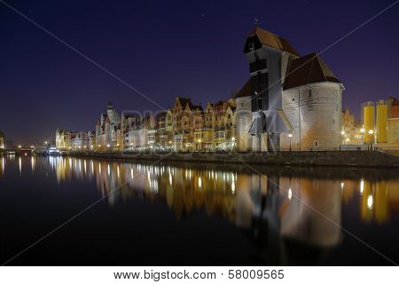 Gdansk Of Riverside At Night